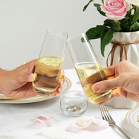 Verres à vin en cristal sans pied de 9 oz, modernes, sans plomb, durables, blancs, personnalisables avec logo, pour la vente en gros