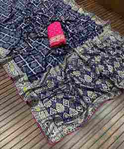 Prêt à porter dames Sari soie traditionnelle broderie travail Banarasi Khadi indien fête mariage porter en mousseline de soie fantaisie prix de gros - Product Image 5