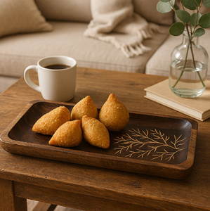 AK Brass Twig Tree Plato de madera impreso en multicolor Plato de alta calidad Multi tamaño disponible para uso en hoteles y restaurantes - Product Image 1