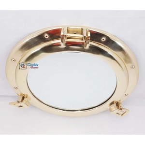 Ojo de buey de espejo de barco pulido de latón náutico hecho a mano, la mejor decoración de pared para el hogar, oficina, regalo de Navidad, decoración de ventana marítima - Product Image 4