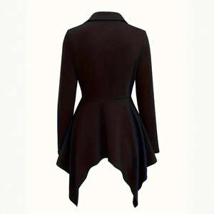 Veste décontractée pour femme avec fermeture éclair métallique et ourlet irrégulier, style transfrontalier - Product Image 3