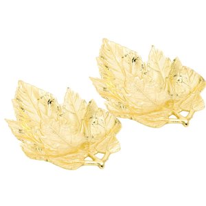 Plato para servir con diseño de hoja de metal con diseño moderno y elegante y revestimiento dorado, perfecto para servir alimentos, utensilios de cocina - Product Image 4