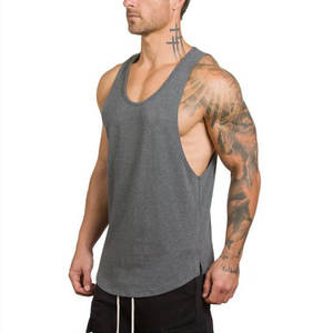 <b>Mens</b> Tank Tops Shirt Gym <b>Stringer</b> Tank Top Fitness Clothing Cotton Sleeveless <b>Vest</b> Man Plain Canotte Bodybuilding Tank Top - Product Image 2