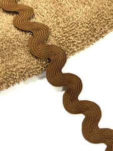 Polyester marron couleur Ric Rec dentelle garniture Rik Rek Zig Zeg ruban pour housses de coussin et rideaux offres en gros - Product Image 4