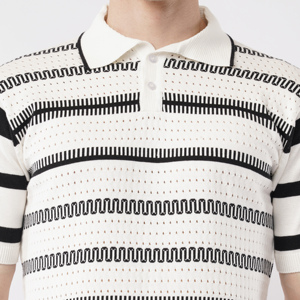 Camisa Formal a Rayas para Hombre, Otoño-Verano, Tejida en Spandex/Algodón, Manga Corta, Transpirable y Ecológica - Product Image 4