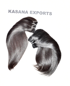 Extensions de cheveux humains vierges indiens 100 % naturels non traités, cuticules alignées, lisses comme de la soie, double trame, fabriquées à la machine - Product Image 2