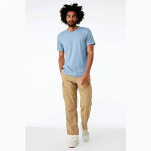 T-shirt uni pour homme à col rond, manches courtes, tricoté, confortable, coupe classique, décontracté, polyvalent, essentiel pour la garde-robe - Product Image 4