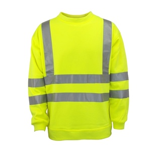 Custom Logo Construction Working Long Sleeve <b>Sweatshirts</b> <b>Work</b> Wear Hi Vis <b>Sweatshirt</b> Hoodie With Reflective Tape - Product Image 1