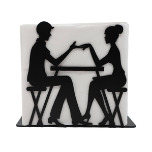 ที่ใส่กระดาษเช็ดปากโลหะทำมือดีไซน์คู่สำหรับร้านอาหาร - Product Image 1