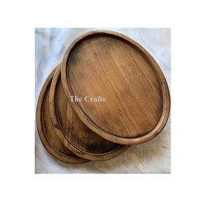 Assiette de présentation ronde en bois de qualité supérieure pour événements de mariage et utilisation hôtelière - Product Image 5