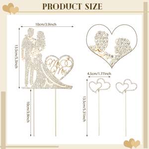 Adorno Personalizado para <span class=keywords><strong>Pastel</strong></span> <span class=keywords><strong>de</strong></span> Boda con Pareja Sr. y Sra., Adorno <span class=keywords><strong>de</strong></span> Acrílico Plateado para <span class=keywords><strong>Pastel</strong></span>, Decoraciones Personalizadas para <span class=keywords><strong>Pastel</strong></span> <span class=keywords><strong>de</strong></span> Aniversario - Product Image 2