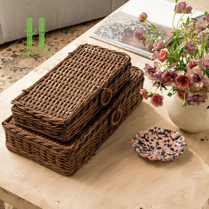 กล่องทิชชู่หวายธรรมชาติ2ชิ้นเป็นมิตรต่อสิ่งแวดล้อมใช้สำหรับตกแต่งบรรจุภัณฑ์แบบกำหนดเองผลิตในเวียดนาม - Product Image 5