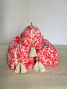 Bông Hoa In Túi Vệ Sinh Cá Nhân Lớn Ấn Độ Bông Vải <span class=keywords><strong>Nylon</strong></span> Du Lịch Trang Điểm Túi Thời Trang Mỹ Phẩm Túi Và Các Trường Hợp - Product Image 3