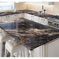 Revêtement de sol de luxe en marbre onyx noir fusion de haute qualité, design moderne pour intérieur, poli, imperméable, pour villas et hôtels
