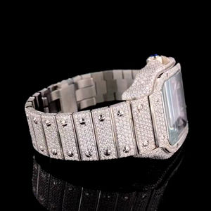 Trending Automático Oro Rosa Plata Moissanite Diamante Reloj de pulsera Acero inoxidable Lujo Resistente a la costumbre Reloj de moda para - Product Image 6
