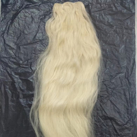 Extensiones de Cabello Humano Virgen Remy Indio Premium Rubio, Ondulado Liso Sedoso, Doble Trama a Máquina, Alta Calidad, Decolorado