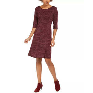 เดรสลำลองทรงเอไลน์ คอทรงกลม สีม่วง ไซส์ XL สำหรับผู้หญิง ซักได้ ทรงเอ็มไพร์ ยาวระดับเข่า แต่งระบาย เหมาะสำหรับใส่ในช่วงกลางวัน - Product Image 1