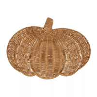 Sets de table citrouille en rotin fait à la main Sets de table en osier durables et robustes en rotin pur Décoration de table d'automne Fournisseur de gros Best-seller