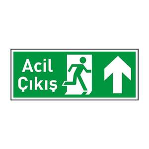 <b>Emergency</b> Exit Sign Indoor/Outdoor Upward Arrow Photoluminescent <b>Light</b> Lithium LED ACryl Aluminium Aluminum Standoffs Included - Product Image 1