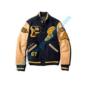 OEM venta al por mayor nuevos hombres cuerpo de lana mangas de cuero bordado Chenille parches Varsity chaqueta Letterman béisbol Universidad chaqueta - Product Image 5