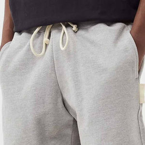 Short de sport personnalisé pour hommes, en éponge française, avec cordon de serrage, en molleton de coton à motif solide, en gros, short de sueur décontracté pour sports de plein air - Product Image 5