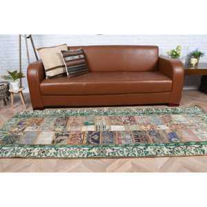 3.1x8 ft Rug, <b>Runner</b> Turkish Rug, <b>Green</b> Persian Rug - Product Image 3