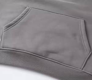 Sweat-shirts à capuche en molleton épais 100% coton pour l'hiver, fermeture éclair, poids lourd, anti-froissement, coupe régulière, épaules tombantes, ensemble - Product Image 5