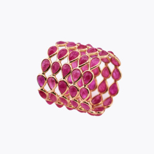 Anillo de Eternidad con Rubí Natural en Oro de 18K, Ligero, Personalizable en 14K, 10K, 9K - Product Image 1