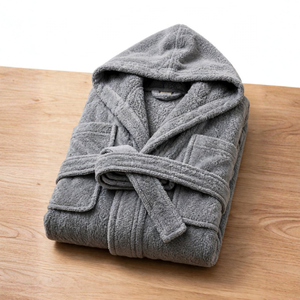 Albornoz de Lujo 70% Algodón 30% Poliéster, Absorbente, Tejido de Rizo, Unisex, para Hotel y Spa, Fabricado en Turquía - Color Gris - Product Image 5