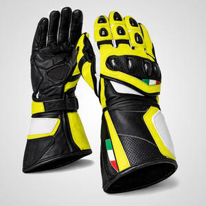 Gants de moto de course rouge et noir |   Gants de course longs en cuir avec logo personnalisé. - Product Image 5