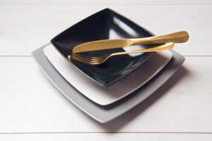 Durable Square Set of 6-pcs Ceramic Soup Plates Black Matte Finishing Nordic Minimalist Elegant Design Eclipse by Excelsa - Product Image 4