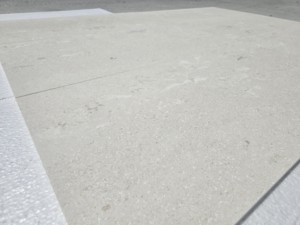 Beige Fosilled Limestone Tile Square Honed <b>Brushed</b> Surface Durable Minimalist Design for Wall Cladding Villa Hotel <b>Flooring</b> - Product Image 2