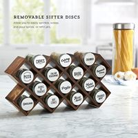 Venta caliente suministros de cocina ahorro de espacio estante de especias organizador de madera Natural Simple estante organizador de especias