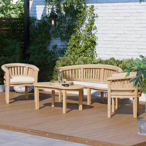 Ensemble de meubles de jardin d'extérieur, 120x62x50 cm, design moderne, bois de teck vieilli sélectionné - Product Image 2