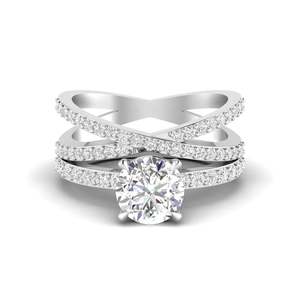 Bague de fiançailles en diamant à tige fendue et taille ronde, 1,50 carat, couleur F, clarté VS, diamant de laboratoire en or 14K, pour tenue de mariée - Product Image 5