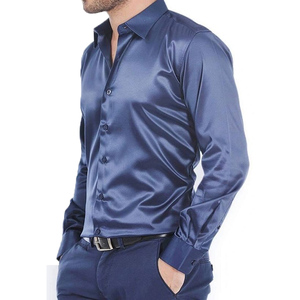 Chemisier en satin Botton Up d'hiver de qualité supérieure Chemise en satin de soie personnalisée pour hommes Streetwear décontracté Chemises de qualité supérieure pour la fête - Product Image 2