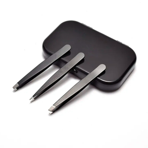 Pince à sourcils de précision en acier inoxydable avec marque privée personnalisée en gros Outil de beauté de maquillage de luxe écologique à pointe oblique - Product Image 3