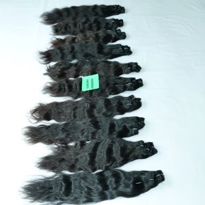 Extensiones de cabello humano de templo indio alineado con cutícula Virgen sin procesar 100% pelucas de Color 1B de estilo de onda profunda suelta - Product Image 5