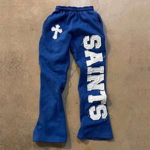 High Quality <b>Applique</b> Embroidered Sweatpants, Custom Logo, Heavyweight Cotton Thick French Terry Washed Flare Sweatpants - Product Image 2