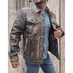 Veste en cuir vintage pour homme, mode rétro - Product Image 3