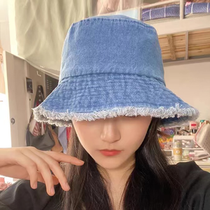 Chapeau Bob Unisexe Tendance Style Jean Casquette de Pêcheur Vintage à Bord Frangé Chapeau de Soleil d'Été - Product Image 5