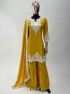 2025 Top Selling Fancy Trending Ethnic Wear indian Style Kurta Palazzo Set For Casual Outings And Festive Events Available - Product Image 4