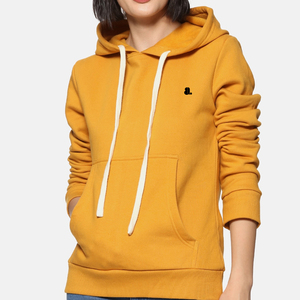 Sudadera con Capucha para Mujer, Color Sólido, Transpirable, Ecológica, con Bolsillo Canguro, Corte Ajustado, Informal, de Poliéster, Venta al Por Mayor - Product Image 1