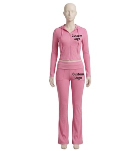 Customize Women Body <b>Set</b> Breathable Two Piece Loungewear <b>Set</b> Women Clothing Outfits Hoodie and Flare Pants Jogging <b>Set</b> - Product Image 1