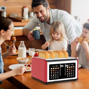 Tostadora de 4 Rebanadas con Pantalla Táctil, Tostadora de Acero Inoxidable con Temporizador Digital, Panel de Control Dual, 8 Ajustes de Tostado, 6 Tipos de Pan - Product Image 3