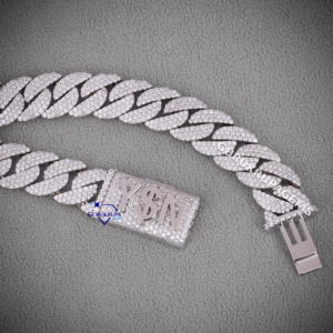 Conception personnalisée spéciale de haute qualité en or blanc 14KT, chaîne de diamants cultivés en laboratoire, certifiée VVS Clarté IGI - Product Image 6