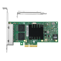 Tarjeta de Red Ethernet Gigabit PCI-E X4 de 4 Puertos Lekuo IO-PCE3504S-4GLAN Intel I350-T4V2, 4 RJ45 10/100/1000Mbps, NIC Interna Cableada