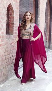 ดูสุดยอดแนวโน้มการเปิดตัวชุดปาร์ตี้ใหม่ดูสุดยอด dhoti salwar และ dupatta Fab Chinon หนักด้วยการปักที่หนักหน่วง - Product Image 3