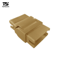 Coudière verticale réglable en acier inoxydable 316 pour tube rectangulaire 25 x 50 mm, épaisseur de paroi 1,5 mm, finition brossée, pour rampe d'escalier