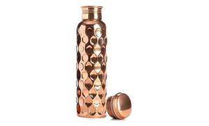 Copper <b>bottle</b> with handmade design and reusable ecofriendly structure for hydration - Product Image 4